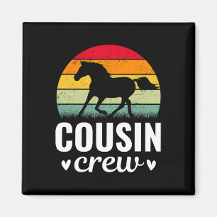 Vintage-Cousin-Crew-Pferdeliebhaber-Familie-Matchi Magnet