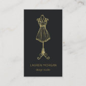 Vintage Couture Black and Gold Design Studio Visitenkarte (Vorderseite)