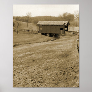 Vintage Covered Bridge Poster