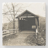 Vintage Covered Bridge Steinuntersetzer (Vorderseite)