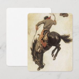 Vintage Cowboy, Bronco Buster Studie von NC Wyeth Einladung