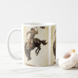 Vintage Cowboy, Bronco Buster Studie von NC Wyeth Kaffeetasse