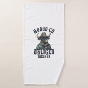 Vintage-Cowboy-Bull-Rodeo Moooch verbunden Pardner Badehandtuch