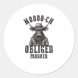 Vintage-Cowboy-Bull-Rodeo Moooch verbunden Partner Runder Aufkleber
