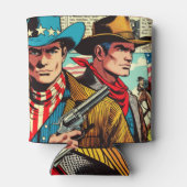 Vintage Cowboy-Comicen Dosenkühler (Rückseite)