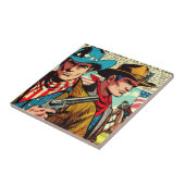 Vintage Cowboy-Comicen Fliese (Seite)
