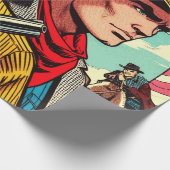 Vintage Cowboy-Comicen Geschenkpapier (Ecke)