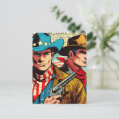Vintage Cowboy-Comicen Postkarte (Stehend Vorderseite)