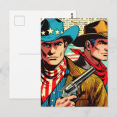 Vintage Cowboy-Comicen Postkarte (Vorne/Hinten)