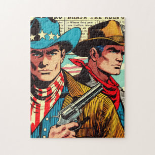 Vintage Cowboy-Comicen Puzzle
