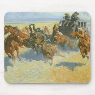 Vintage Cowboy, den Nächsten niederschießend, Remi Mousepad