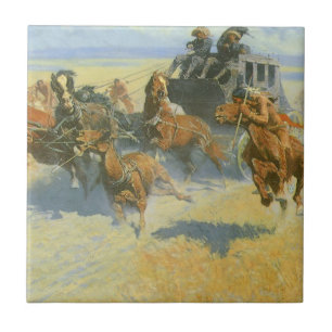 Vintage Cowboy, Downing the Nigh Leader, Remington Fliese