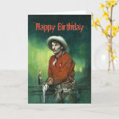 Vintage Cowboy-Geburtstags-Karte Karte (Gelbe Blume)