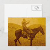 Vintage Cowboy-Jagd auf Pferd Postkarte (Vorne/Hinten)