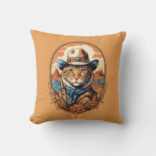 Vintage-Cowboy-Katze-Design Kissen