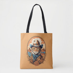 Vintage Cowboy-Katze-Design Tasche