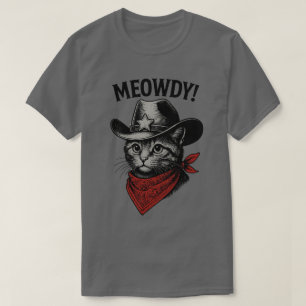 Vintage-Cowboy-Katzenkunst – Miau Wild West T-Shirt