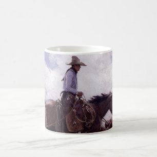 Vintage Cowboy mit seiner Rinderherde von Koerner Kaffeetasse