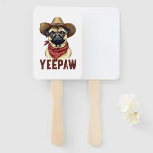 Vintage-Cowboy-Mops-YeePaw-Western-Hund-Illustrati Fächer (Vorne und Hinten)
