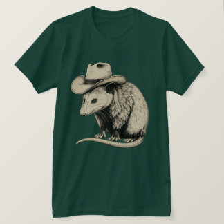 Vintage-Cowboy-Opossum-Western-Illustration T-Shirt