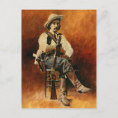 Vintage Cowboy-Postkarte Postkarte (Vorderseite)