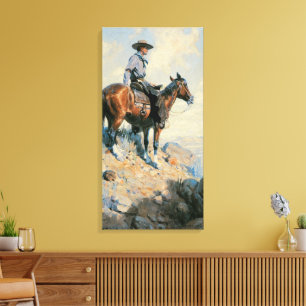Vintage Cowboy, Sentinel of the Plains Von Dunton Leinwanddruck