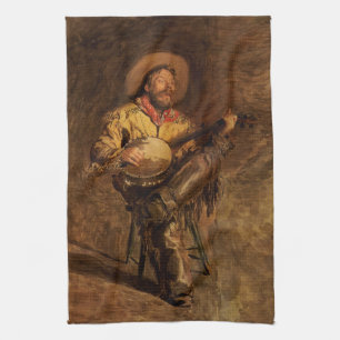 Vintage Cowboy-Singen von Thomas Eakins Geschirrtuch