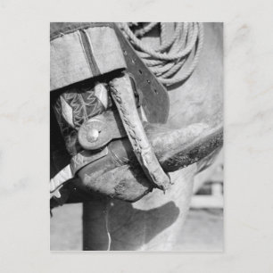 Vintage-Cowboy-Stiefel-und-Sporn-Fotografie Postkarte