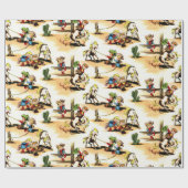 Vintage-Cowboy- und Cowgirl-Geschenkverpackung Wra Geschenkpapier (Flach)