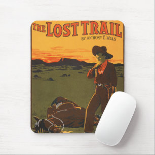Vintage-Cowboy- und Pferde-Sonnenuntergangs-Wester Mousepad
