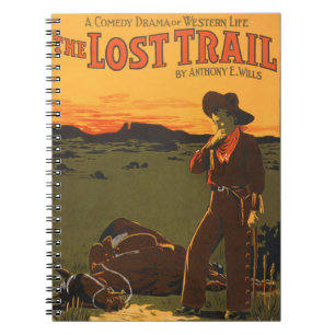 Vintage-Cowboy- und Pferde-Sonnenuntergangs-Wester Notizblock