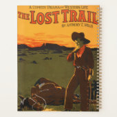 Vintage-Cowboy- und Pferde-Sonnenuntergangs-Wester Planer (Rückseite)