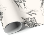 Vintage Cowboy- und Pferdedarstellung Geschenkpapier (Rolleneckpunkt)