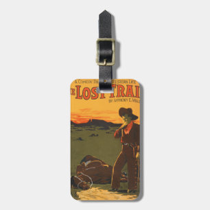 Vintage-Cowboy- und Pferdeuntergang-Western-Wandku Gepäckanhänger