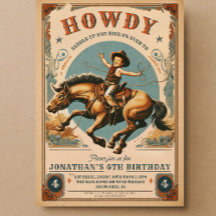Vintage Cowboy Western Birthday