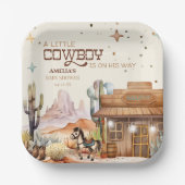 Vintage Cowboy Western Pappteller (Vorderseite)