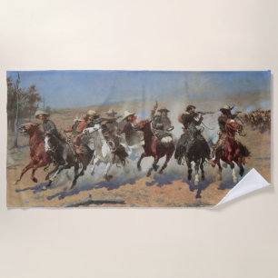 Vintage Cowboys, A Dash For Timber von Remington Strandtuch
