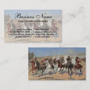 Vintage Cowboys, A Dash For Timber von Remington Visitenkarte