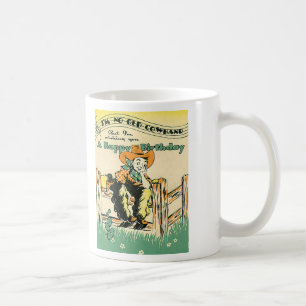 Vintage Cowboys, Alles Gute zum Geburtstag, alter Kaffeetasse