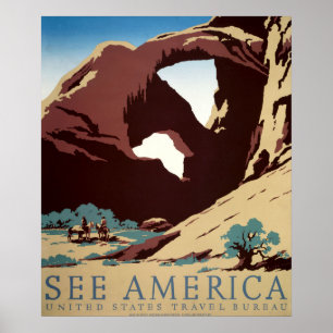 Vintage Cowboys Amerikanische Western-Kunst WPA Poster