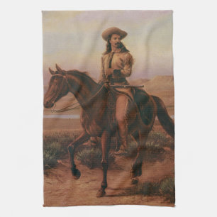 Vintage Cowboys, Buffalo Bill auf Charlie von Cary Geschirrtuch