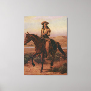 Vintage Cowboys, Buffalo Bill auf Charlie von Cary Leinwanddruck