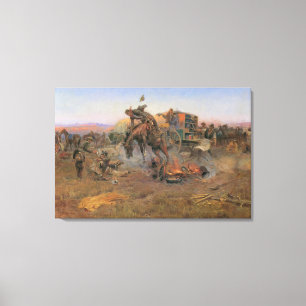 Vintage Cowboys, Camp Cooks Ärger von CM Russell Leinwanddruck