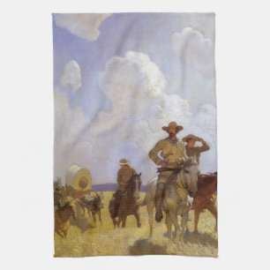 Vintage Cowboys, das Parkman-Outfit von NC Wyeth Geschirrtuch