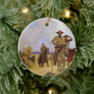 Vintage Cowboys, Das Parkman-Outfit von NC Wyeth Keramikornament