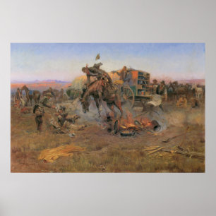 Vintage Cowboys, das Problem des Lager-Kochs durch Poster