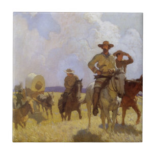 Vintage Cowboys, die Parkman-Garnitur von NC Wyeth Fliese