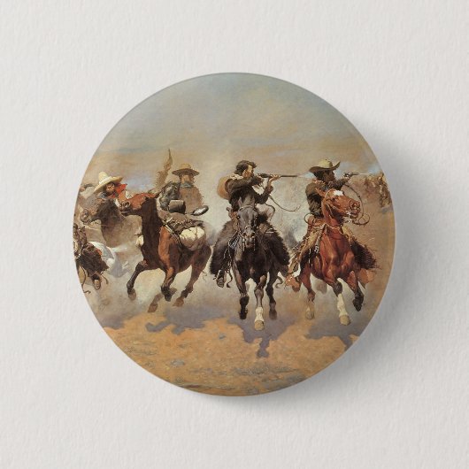 Vintage Cowboys, ein Holzschuh von Remington Button (Vorderseite)