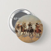 Vintage Cowboys, ein Holzschuh von Remington Button (Vorne & Hinten)