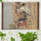 Vintage Cowboys, ein Holzschuh von Remington Geschirrtuch (Gefaltet)